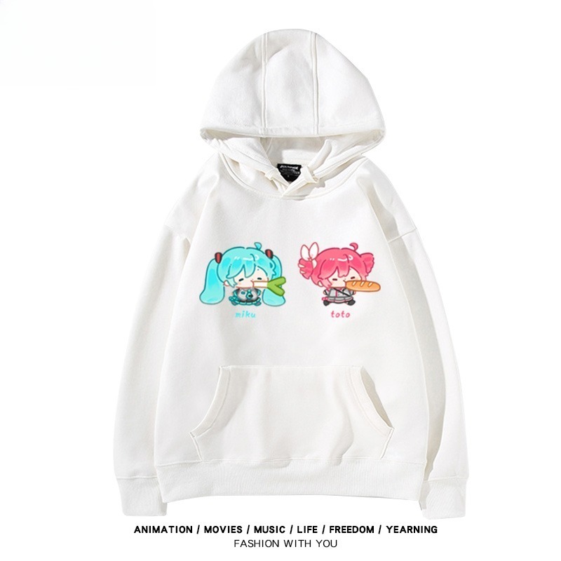 初音未來X重音Teto新款 親子情侶男女連帽衛衣