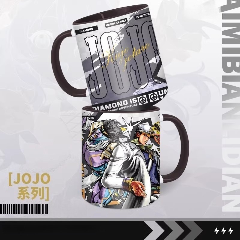 JOJO奇妙冒險動漫周邊杯子吉良吉影殺手皇后岸邊仗助承太郎陶瓷杯