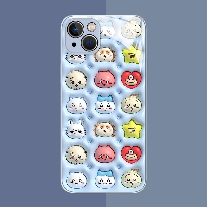 Chiikawa情侶新款高清全包防摔玻璃殼