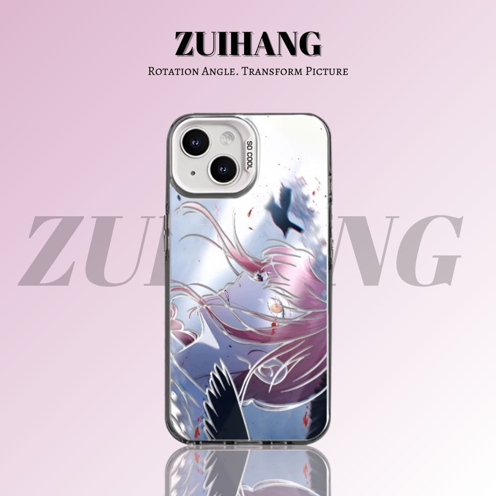 鏈鋸人彩銀線條漸變防摔手機殼