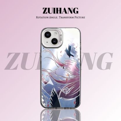 鏈鋸人彩銀線條漸變防摔手機殼