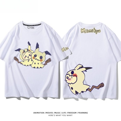 Chiikawa X 寶可夢 2026親子情侶男女同款 印花短袖T恤