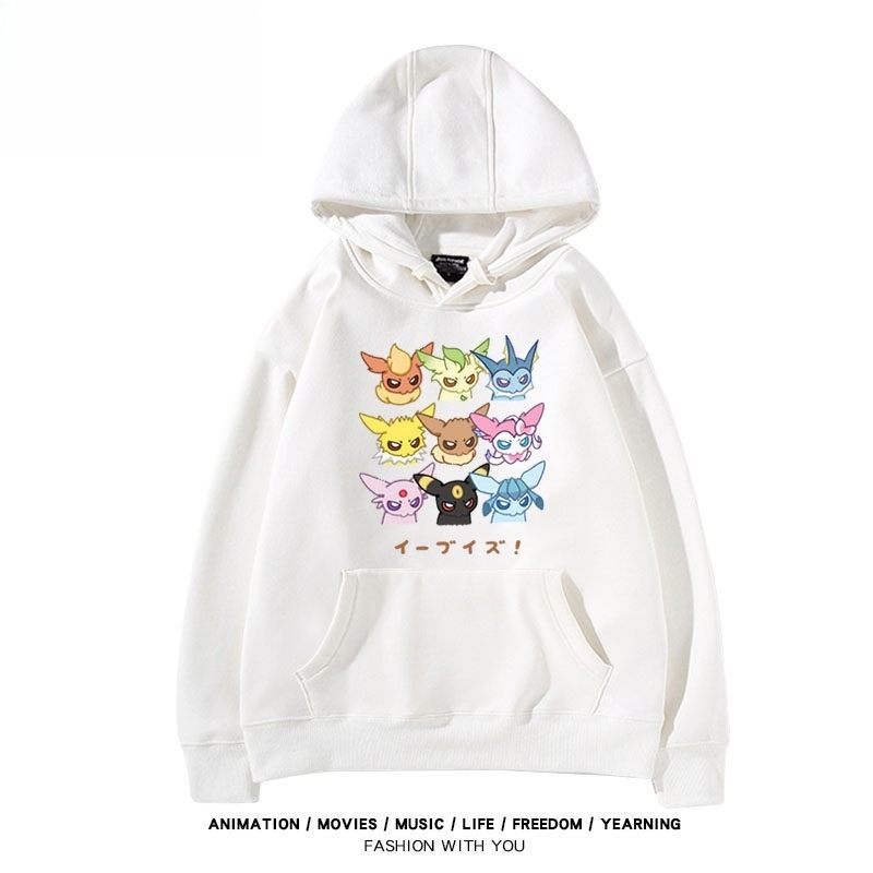 寶可夢伊布家族 聯名衛衣秋冬新款親子情侶裝連帽衛衣