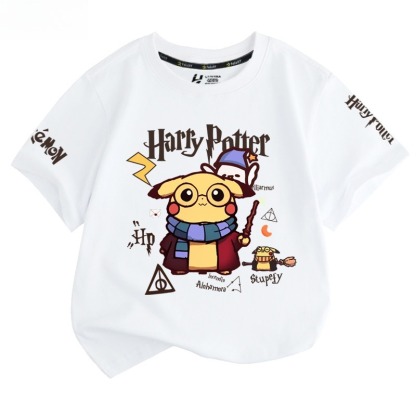 皮卡丘X哈利波特 2026親子情侶男女同款 印花短袖T恤