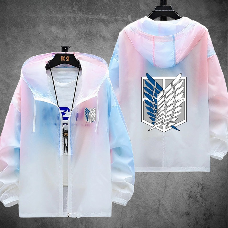 進擊的巨人自由之翼 輕薄透氣漸變防曬衣外套