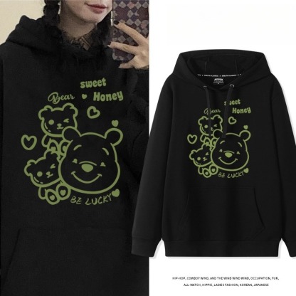 小熊維尼聯名 衛衣2025秋冬新款親子情侶裝連帽衛衣