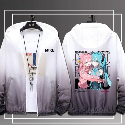 初音未來x孤獨搖滾 輕薄透氣漸變防曬衣外套