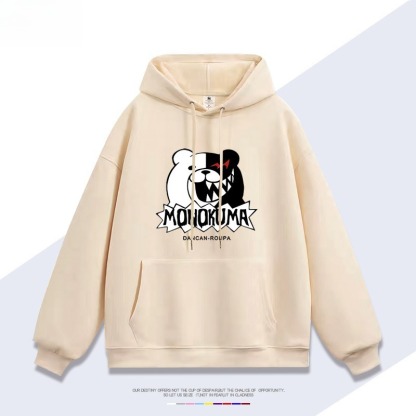 槍彈辯駁黑白熊新款 親子情侶男女連帽衛衣