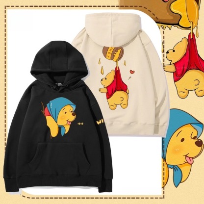 小熊維尼 聯名衛衣2025秋冬新款親子情侶裝連帽衛衣