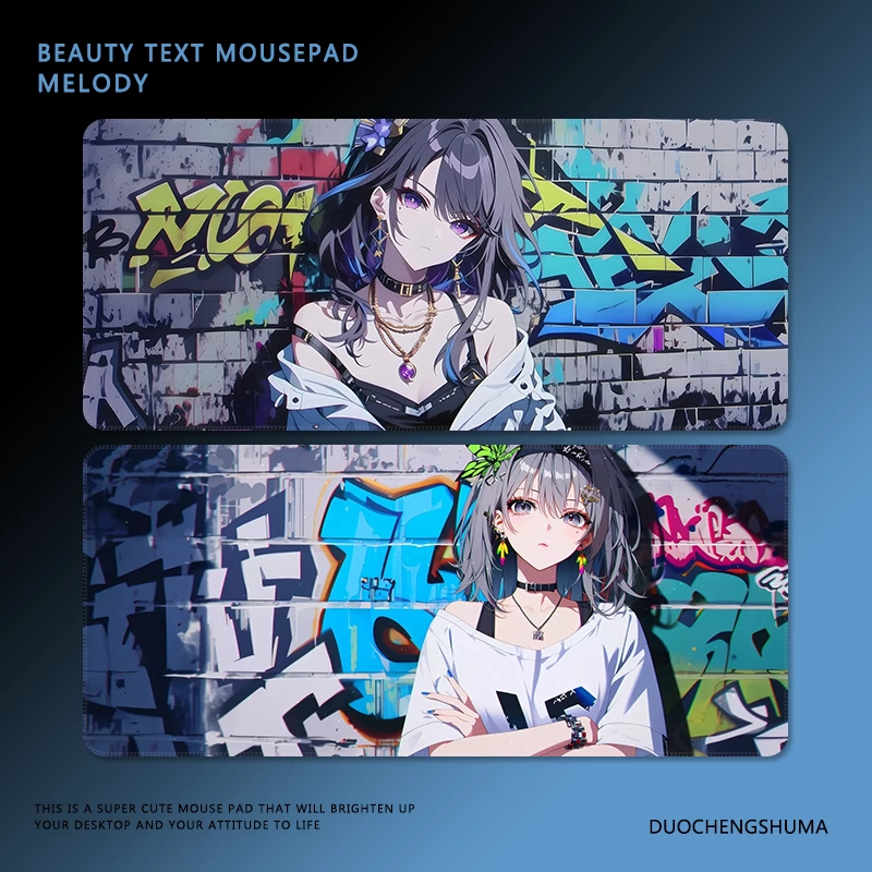 塗鴉墻動漫電競超大遊戲加厚防滑鼠標墊