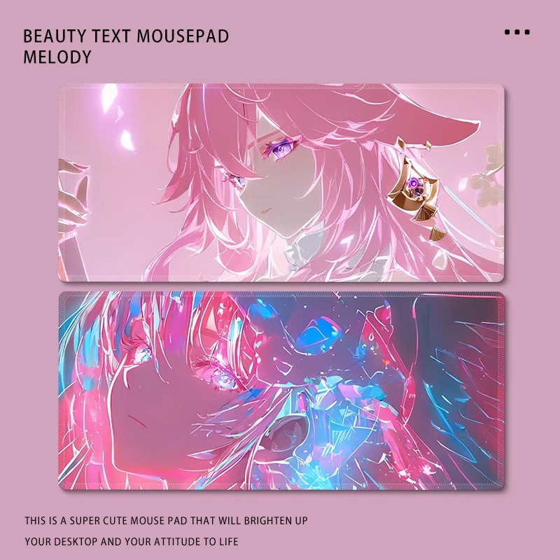 炫彩流光美女電競超大遊戲加厚防滑鼠標墊