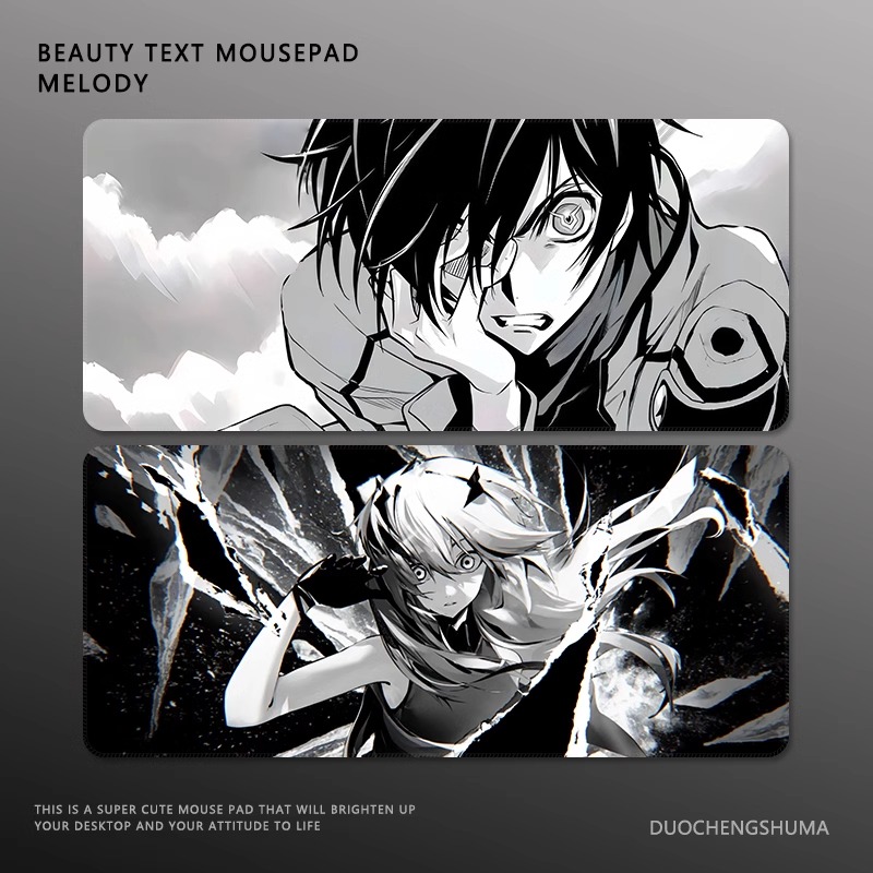 黑白動漫電競超大遊戲加厚防滑鼠標墊