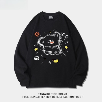 線條小狗 聯名衛衣2026秋冬新款親子情侶裝 圓領長袖/連帽衛衣