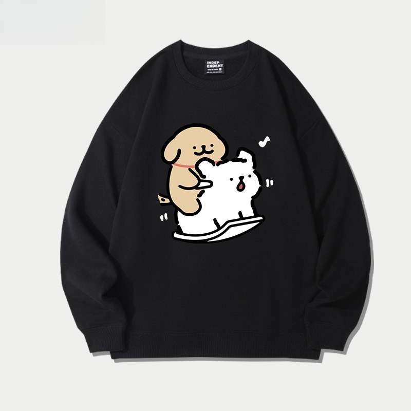 線條小狗 聯名親子情侶裝 圓領長袖