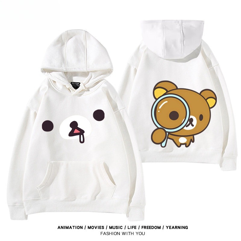 日系拉拉熊 聯名衛衣新款 親子情侶裝連帽衛衣