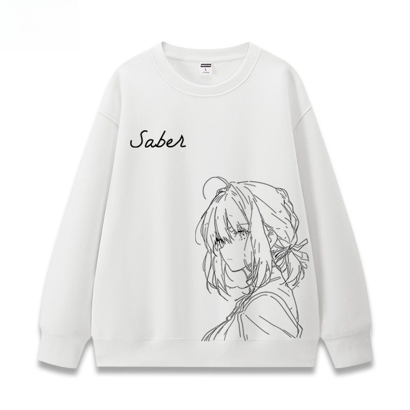 FGO呆毛fate吾王Saber 聯名親子情侶裝 圓領長袖