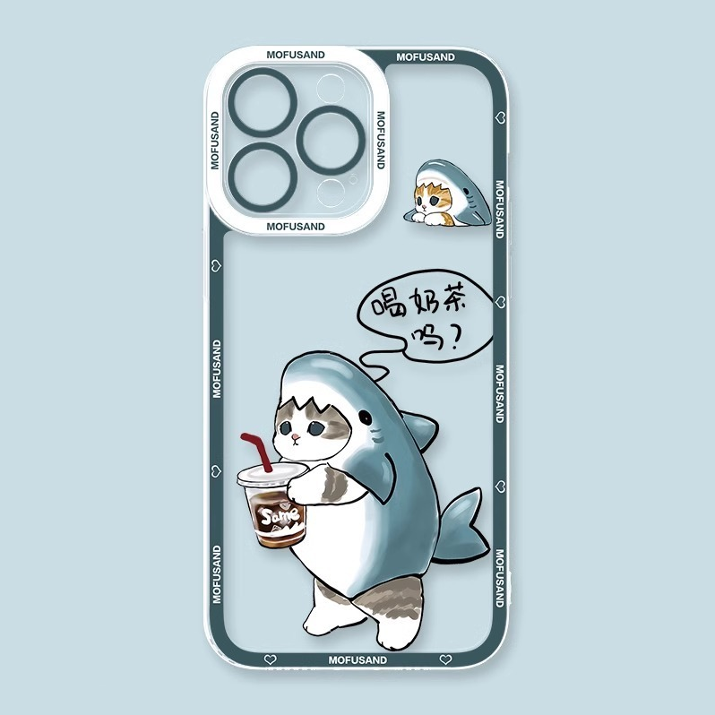 蘋果 系列Mofusand鯊魚貓天使眼透明防摔軟殼
