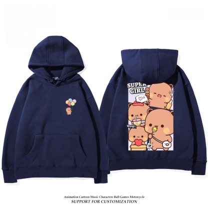 一二布布新款 親子情侶男女連帽衛衣