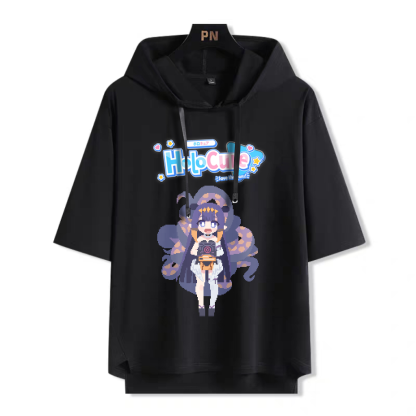 Vtuber HOLOLIVE 像素風 連帽短袖T恤