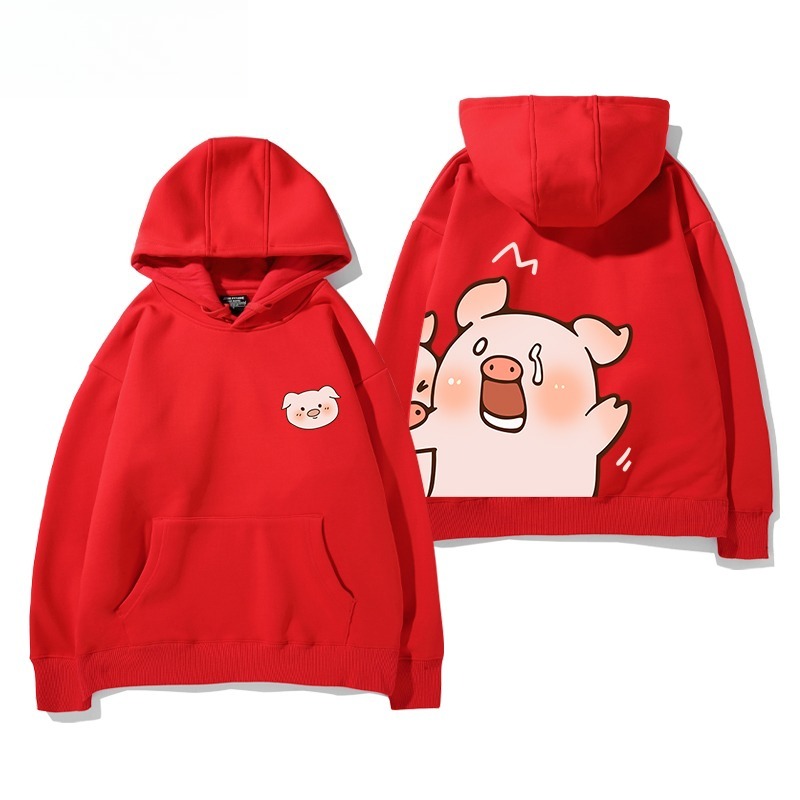 LuLu豬新款 親子情侶男女連帽衛衣