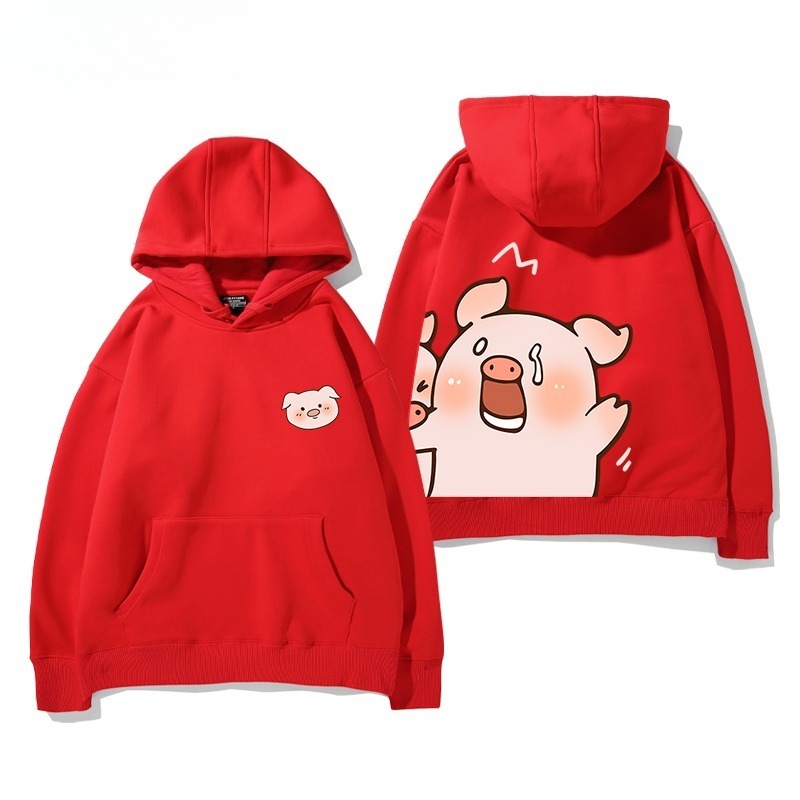 LuLu豬新款 親子情侶男女連帽衛衣