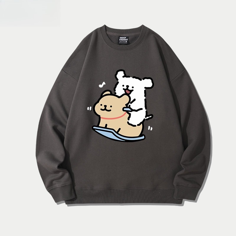 線條小狗 聯名親子情侶裝 圓領長袖