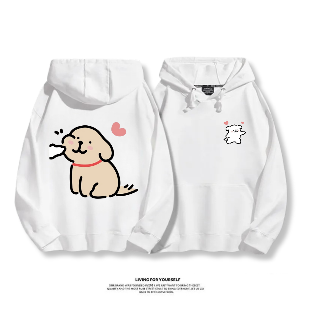 線條小狗 2025秋冬新款 親子情侶男女連帽衛衣