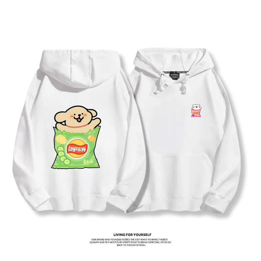 線條小狗 2025秋冬新款 親子情侶男女連帽衛衣