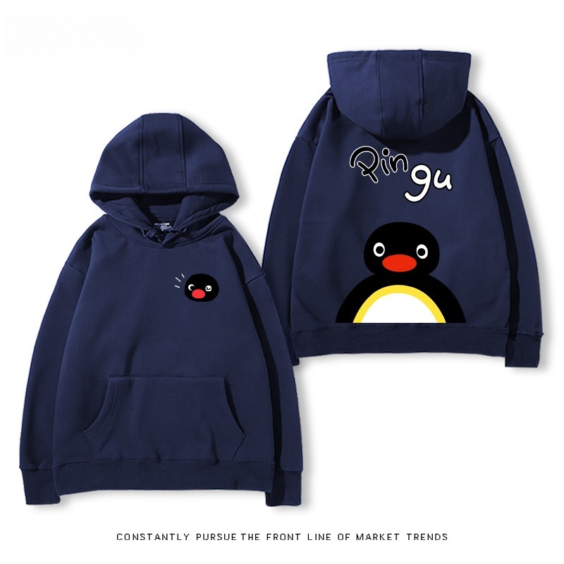 企鵝Pingu 秋冬新款 親子情侶男女連帽衛衣