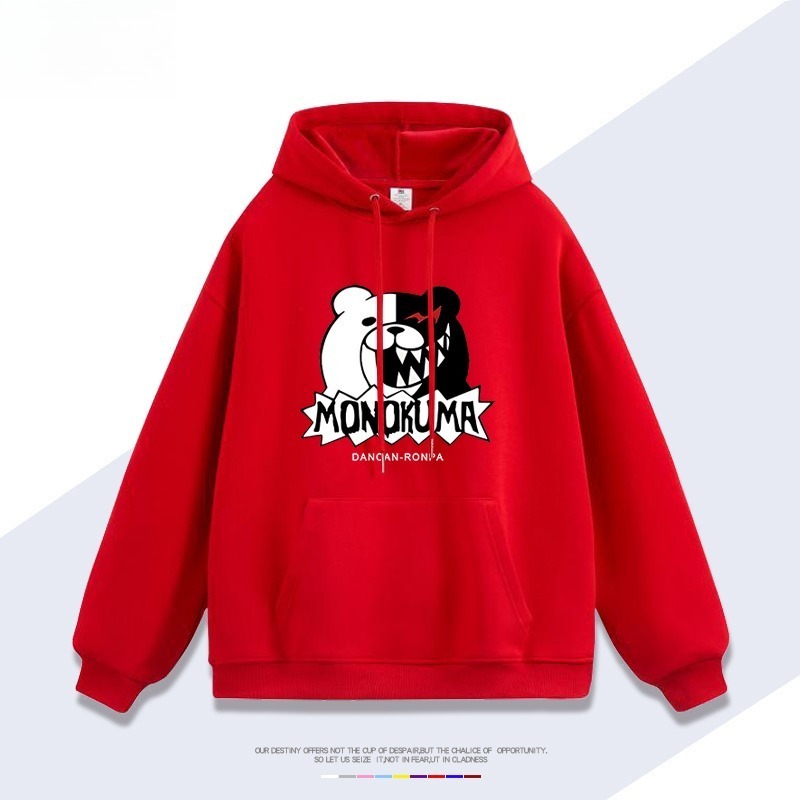 槍彈辯駁黑白熊新款 親子情侶男女連帽衛衣