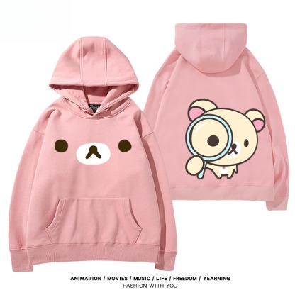 日系拉拉熊 聯名衛衣新款 親子情侶裝連帽衛衣
