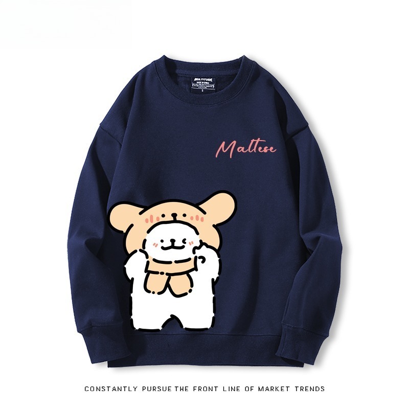 線條小狗 聯名親子情侶裝 圓領長袖