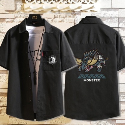 魔物獵人 周邊印花短袖襯衫