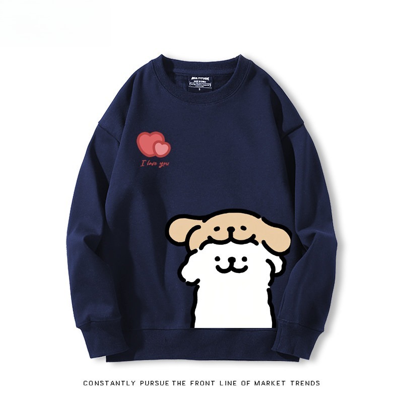 線條小狗 聯名親子情侶裝 圓領長袖