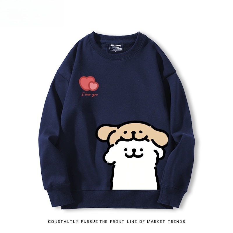 線條小狗 聯名親子情侶裝 圓領長袖