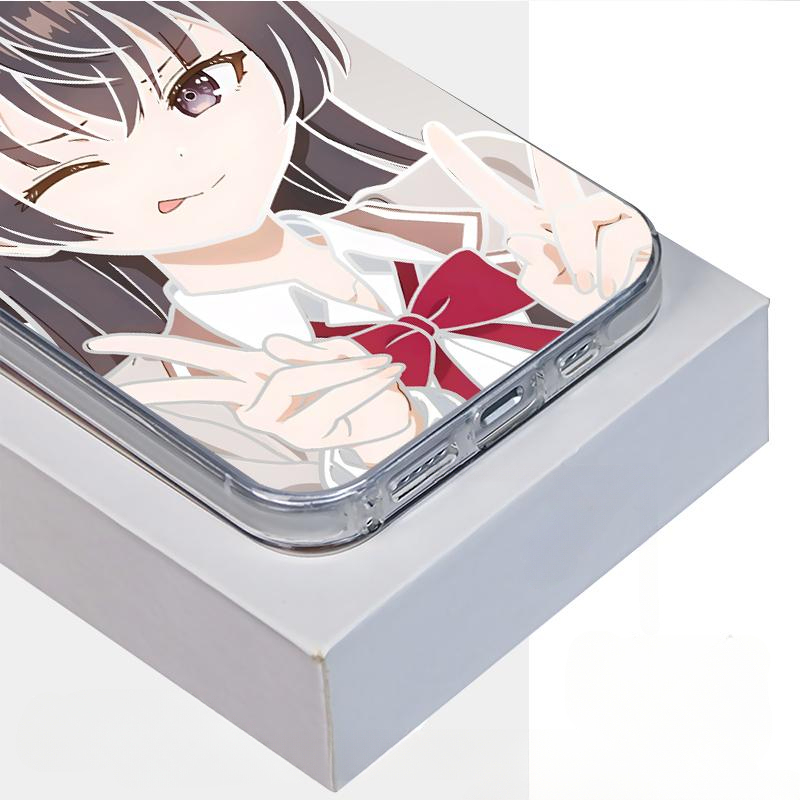 周防有希彩銀線條漸變防摔手機殼