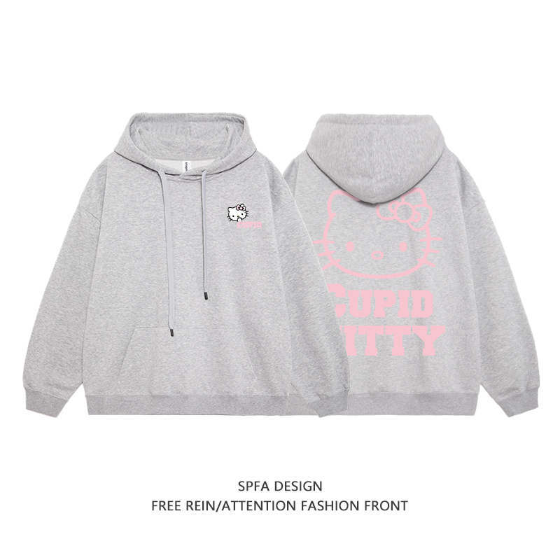 HelloKitty新款 寬鬆百搭 秋冬款 寬鬆連帽衛衣