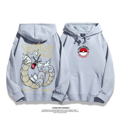 寶可夢聯名衛衣2023秋冬新款親子情侶裝薄絨款連帽衛衣