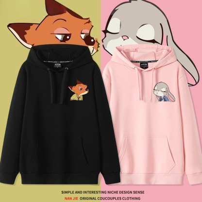 動物方城市新款 親子情侶男女連帽衛衣