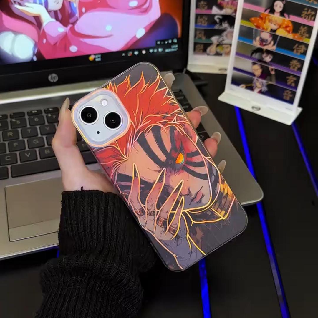 鬼滅之刃 極光/彩銀 線條漸變防摔手機殼