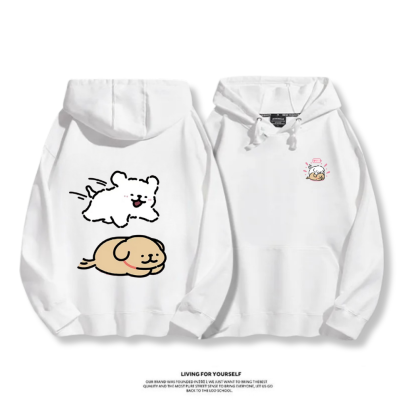 線條小狗 2025秋冬新款 親子情侶男女連帽衛衣