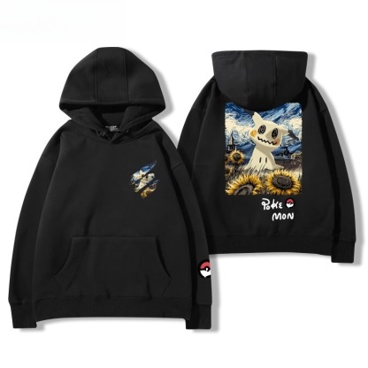 寶可夢油畫系列 聯名衛衣2025秋冬新款親子情侶裝連帽衛衣