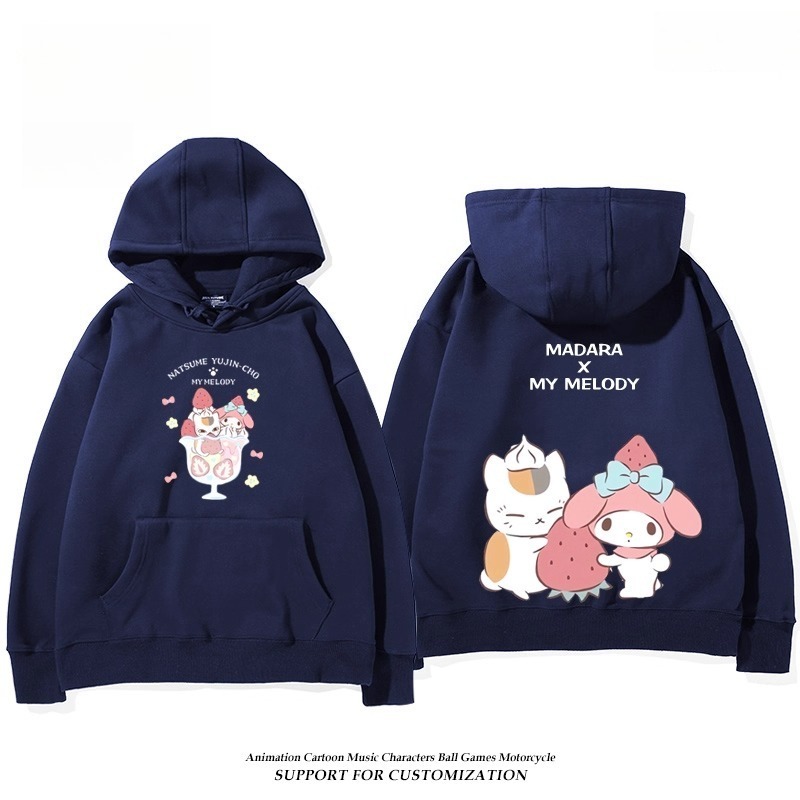 夏目友人帳貓咪老師X三麗鷗新款 親子情侶男女連帽衛衣