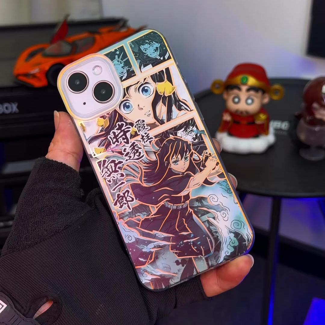 鬼滅之刃 極光/彩銀 線條漸變防摔手機殼