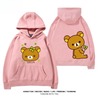 日系拉拉熊 聯名衛衣新款 親子情侶裝連帽衛衣