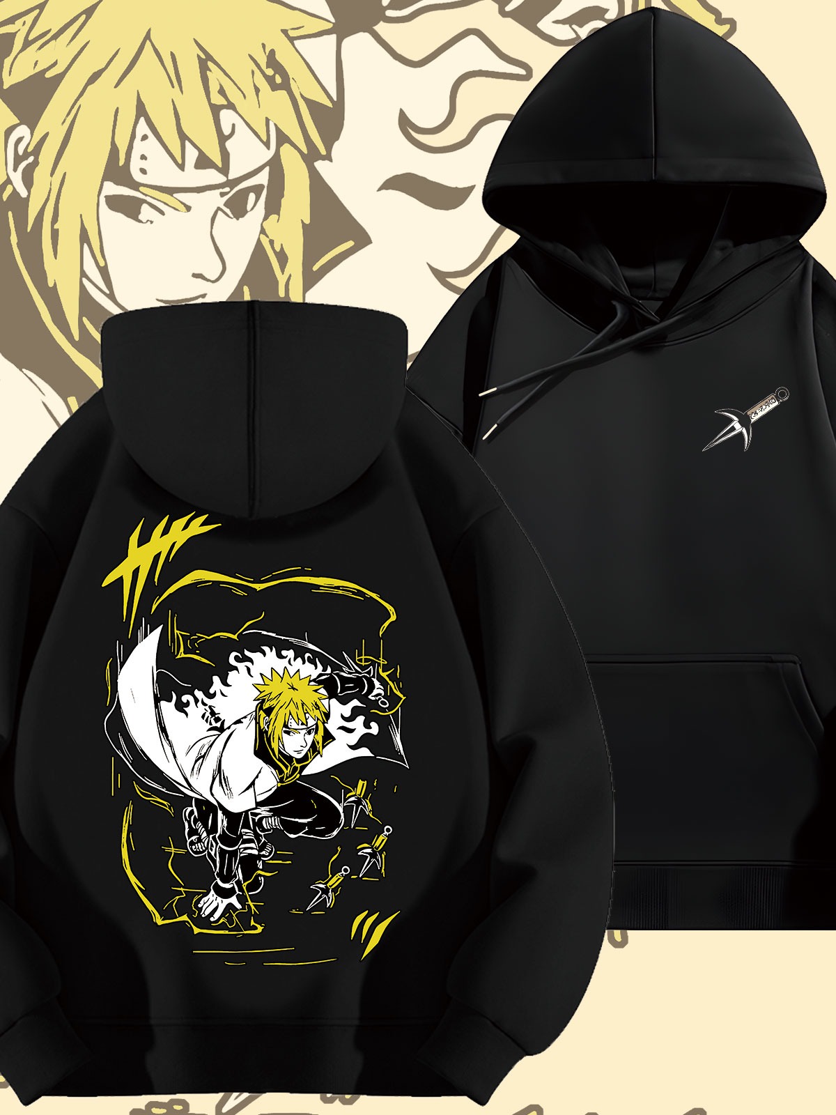 火影忍者 2024秋冬新款親子情侶裝薄絨款連帽衛衣