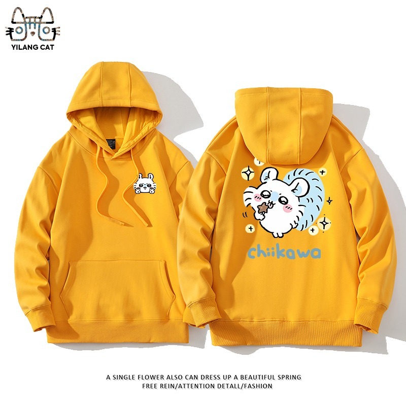 Chiikawa聯名衛衣2025秋冬新款親子情侶裝連帽衛衣