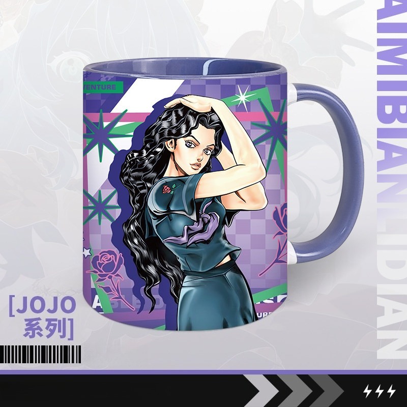JOJO奇妙冒險動漫周邊杯子吉良吉影殺手皇后岸邊仗助承太郎陶瓷杯