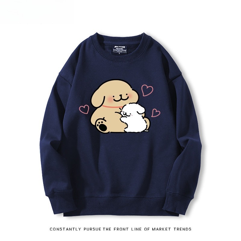 線條小狗 聯名親子情侶裝 圓領長袖