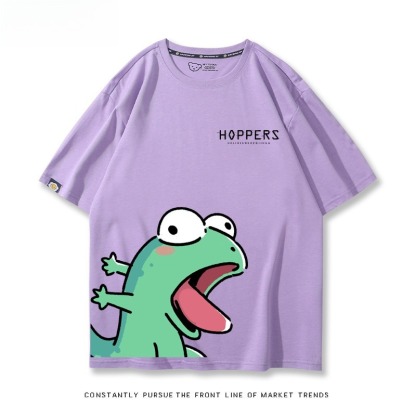 河狸世界 2026親子情侶男女同款 印花短袖T恤